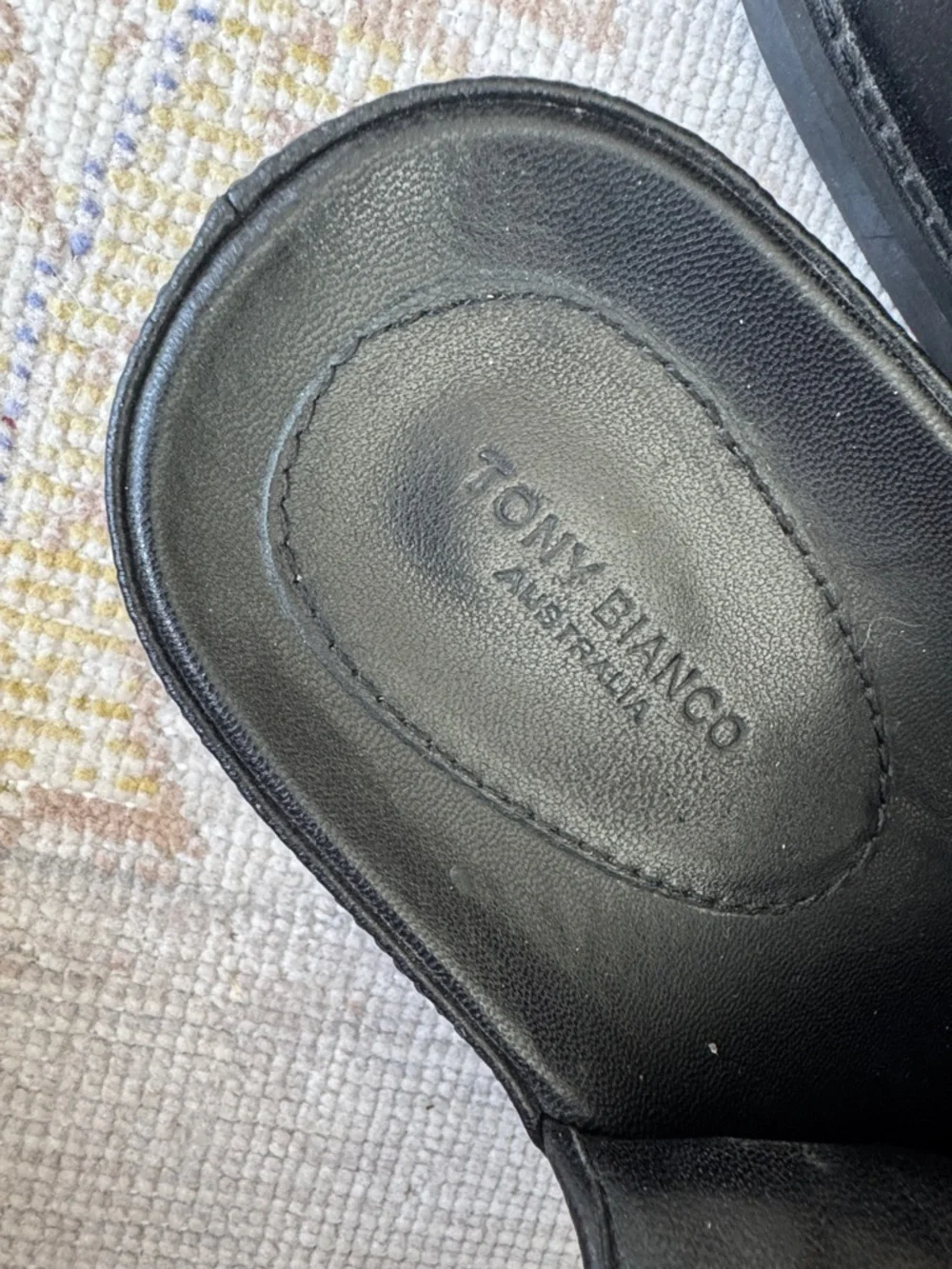 Tony Bianco Hiranni grandad sandals in black leather Size 39